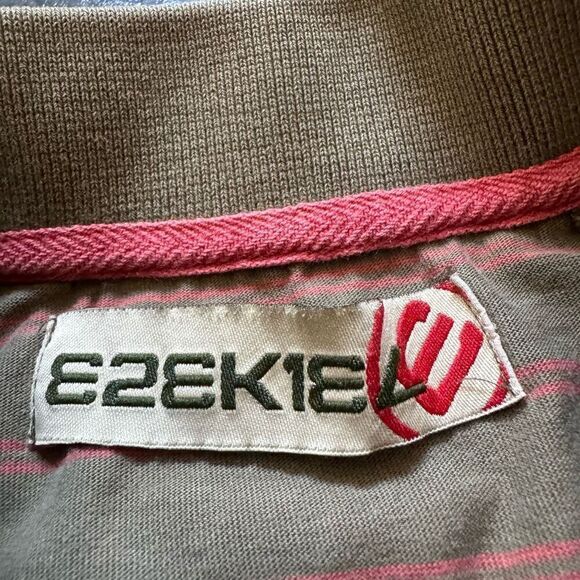 Ezekiel Men’s Striped Polo Shirt Size Large 100% Cotton Small Logo Essential - Picture 12 of 15